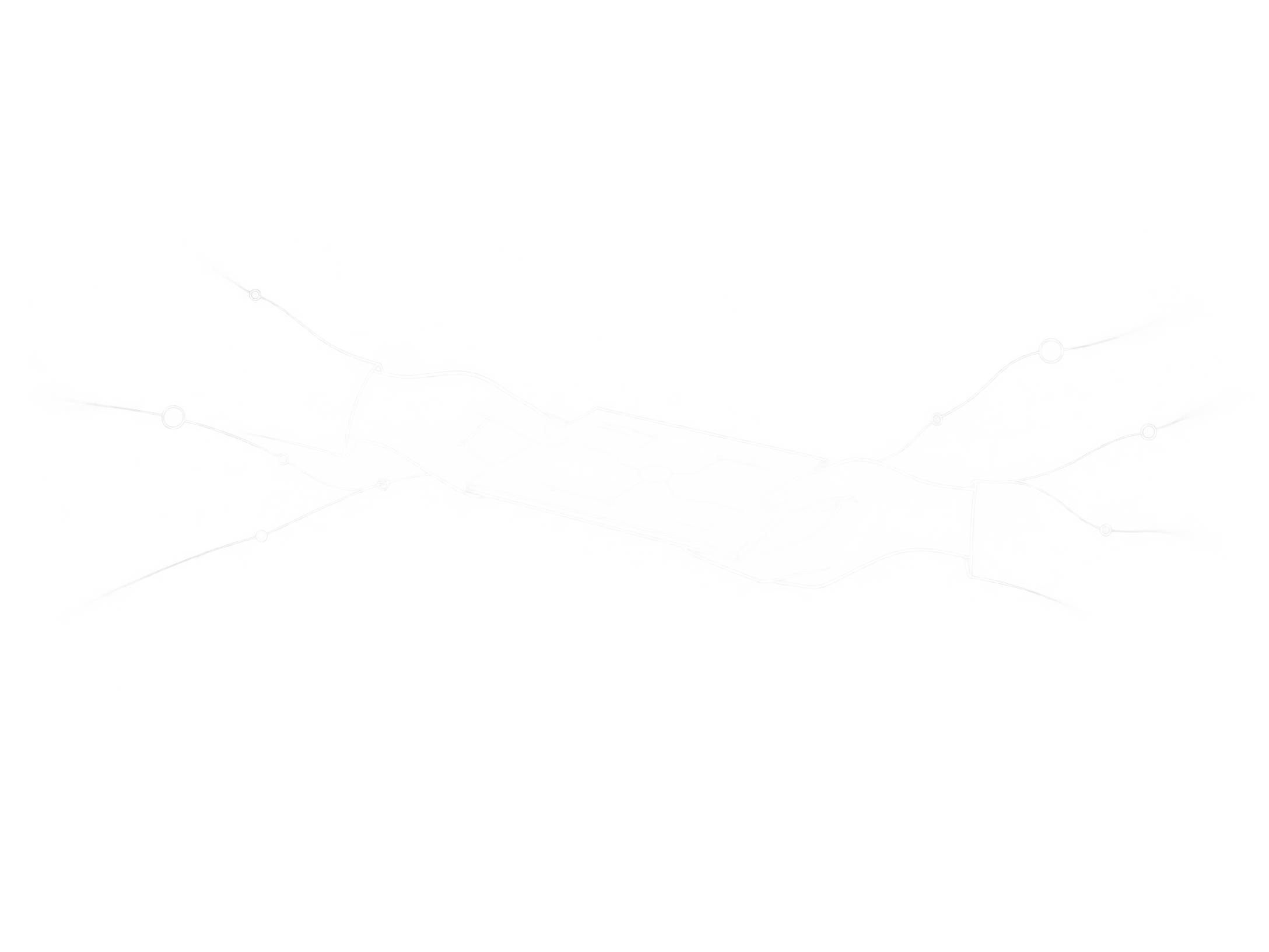 Minimal white line drawing of a partnership playbook being handed over through a shared system